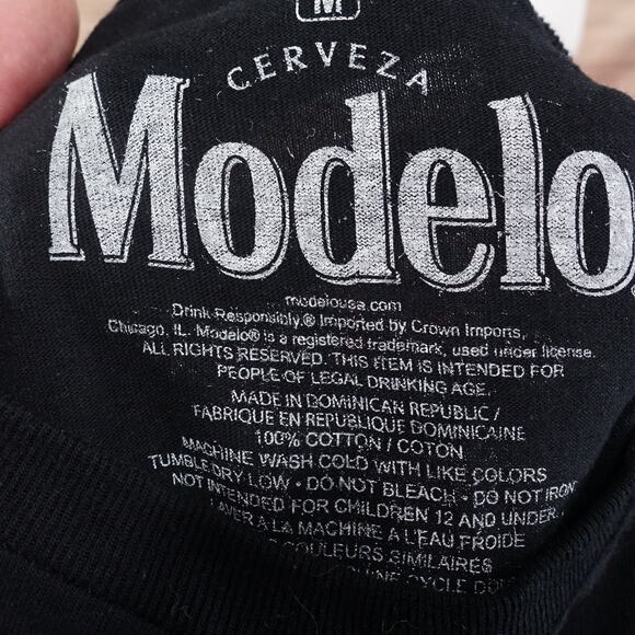 MODELO CERVEZA MEXICO BEER PROMO BLACK TSHIRT SIZE M MEDIUM - Picture 6 of 6